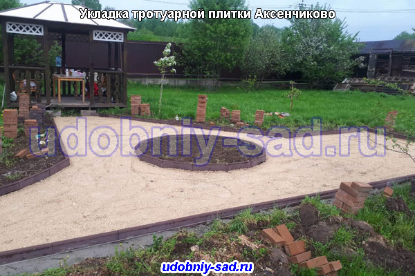 Укладка тротуарной плитки под ключ в деревне Аксенчиково Чеховского района Московской области