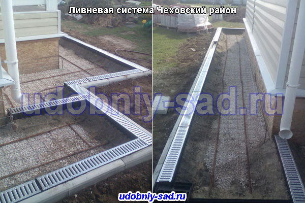 Монтаж ливневой системы в Чеховском районе, на даче, в деревне Дидяково